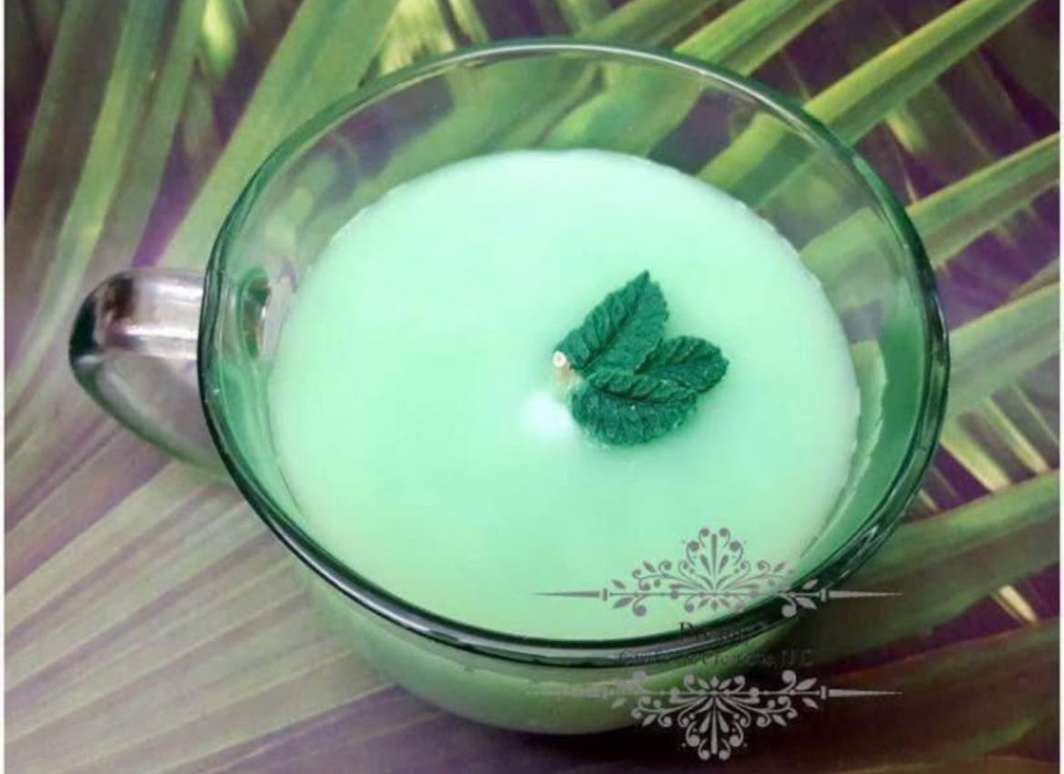 Green Tea Scented Candle in Glass Cup