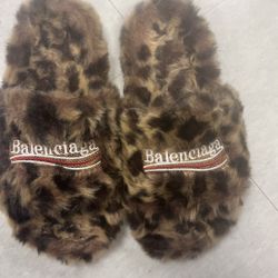 Leapord Balenciaga Slides