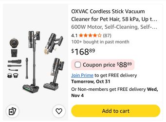 OXVAC Cordless Stick Vacuum Cleaner