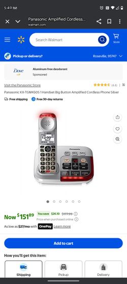 Panasonic Amplified Cordless Phone 