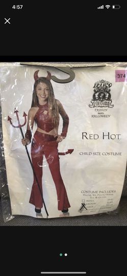 Child Red Sequin Devil Costume Size L (12-14)