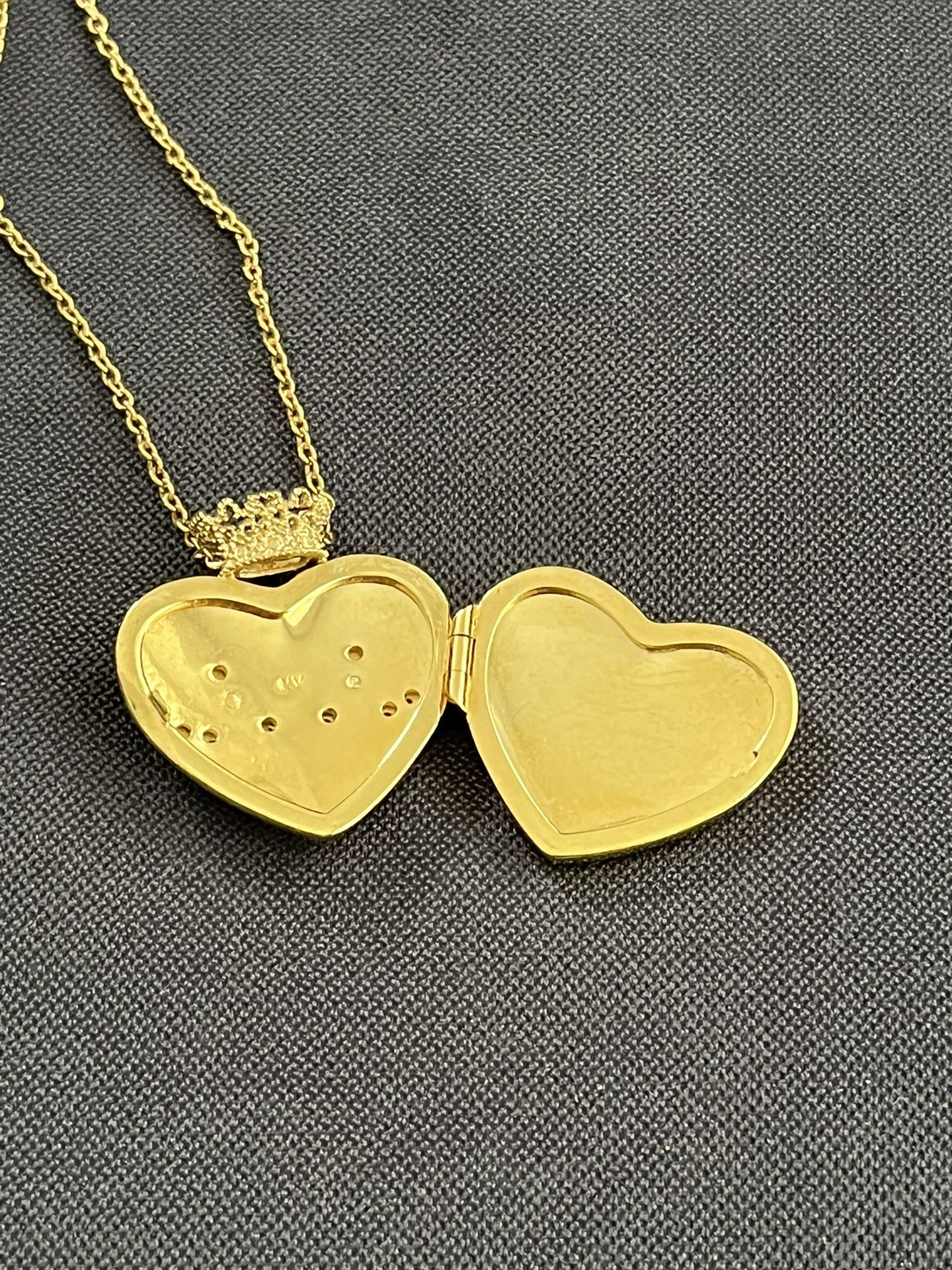 Gold Color Jewelry Locket Heart With Chain Necklace 