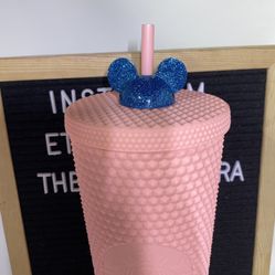 Sapphire Glitter Mickey Straw Topper 