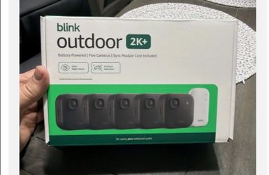 Blink outdoor 2k wireless smart security camera , core included 5 camera system black
