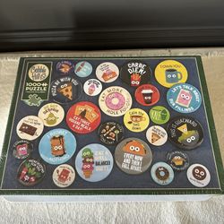 Cobble Hill “Buttons” (Funny Food Captions) 1000 Pieces Puzzle and Poster - Sealed
