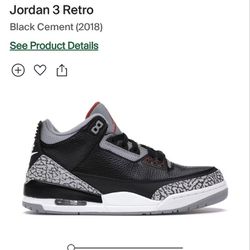 Jordan 3 Retro Black Cement 2018 