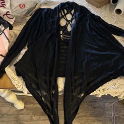 Black skull womens cardigan