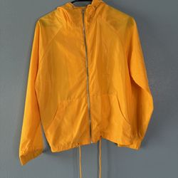 Bright Yellow Windbreaker Jacket – Size M
