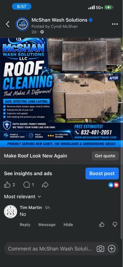 Roof washing