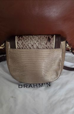 Brahmin Sonny Flap Crossbody Bag - Stone Carlisle Multi-Texture Leather