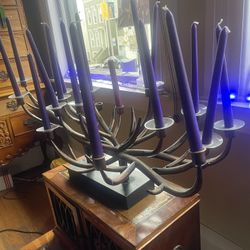 Metal Horn Candelabra 
