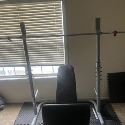 Adjustable Weight Bench + Squat Rack 