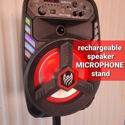 NEW  speaker   BOCINA Bluetooth.     RECHARGEABLE   tailgate🚥   subwoofer. Microphone        🎤     KARAOKE     FM RADIO.      LED LIGHTS 🚥.   USB  