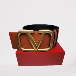 VALENTINO REVERSIBLE VLOGO SIGNATURE BELT IN CALFSKIN LEATHER - 70MM