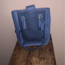  Vintage Blue Coach Bonnie Legacy Tote Bag   A1p-9429