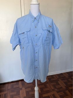 Columbia men’s PFG Blue button down short sleeve shirt size medium