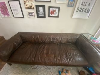 Restoration hardware leather sofa