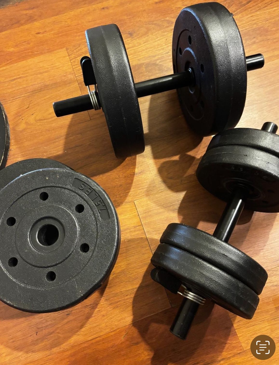 Adjustable Dumbbell Set, 40lbs (4x7.5 + 4x2.5)