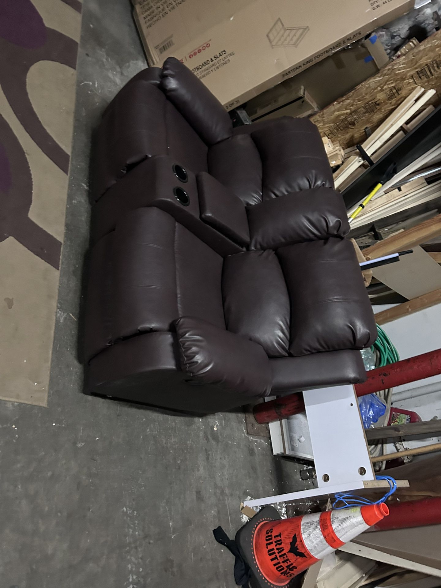 Double recliner brown loveseat