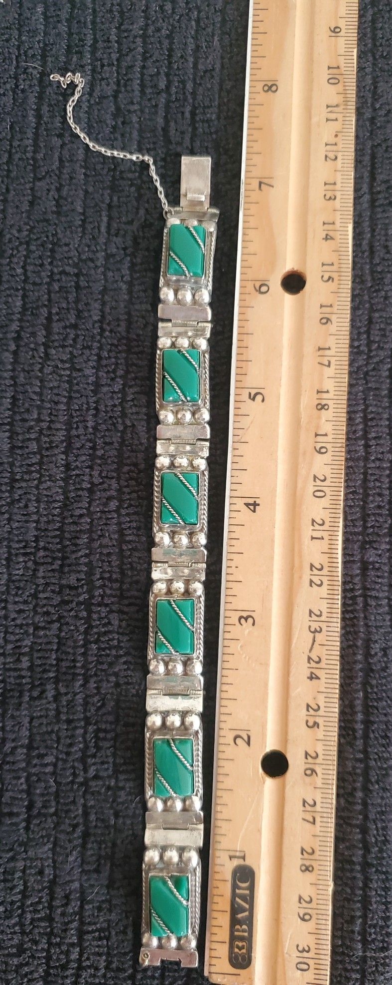 VINTAGE STERLING SILVER AND ADVENTURINE WEIGHS  27gms