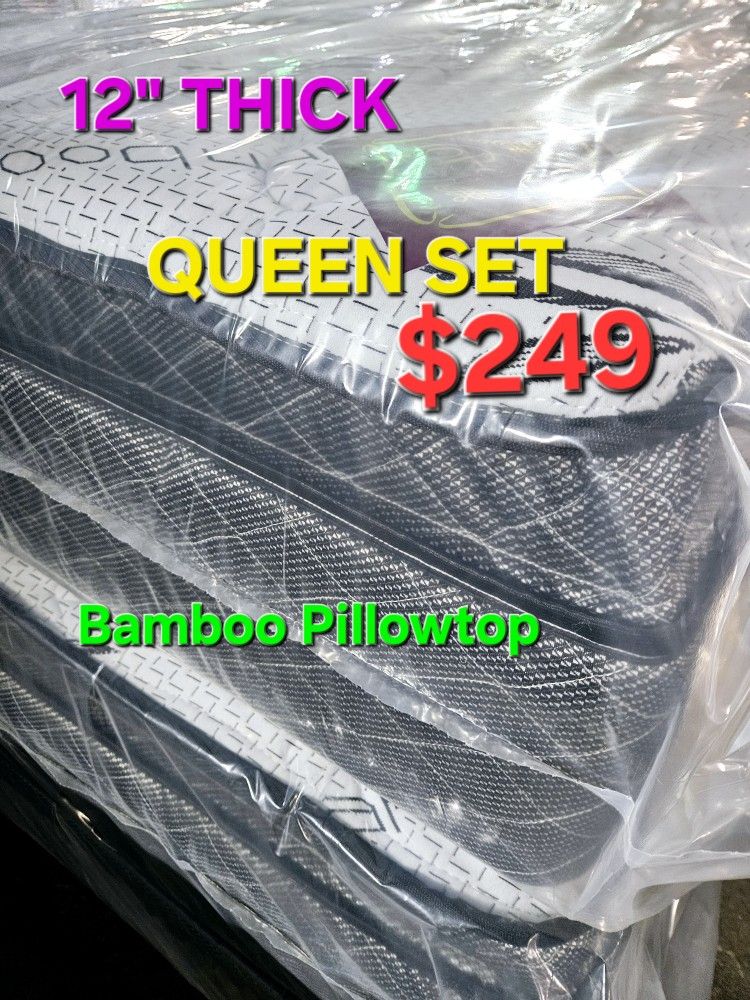 QUEEN SET PILLOWTOP $249 ==》》 Mattress And Box Spring
