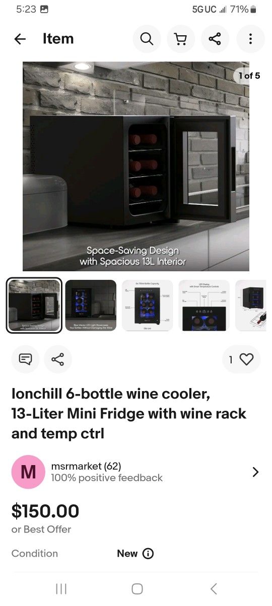 New 6 Bottles Wine Cooler 