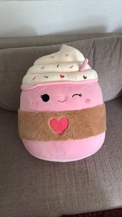Squishmallow Pink Latte Cup Plush