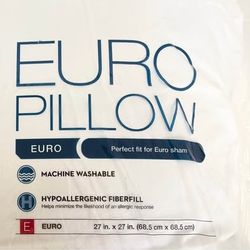 STILL IN PACKAGING | Euro Size Pillow (27" x 27" for 26" x 26" Covers) | 2 Available for $5 EACH