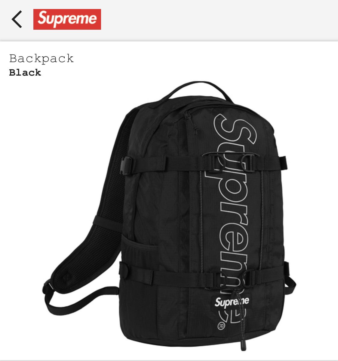 Supreme backpack black