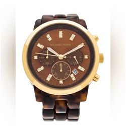 Michael Kors Crystal Tortoise Shell Acrylic Watch
