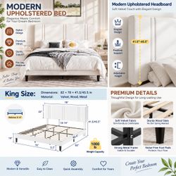 Modern Upholstered Bed King Size