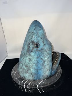 Bronze Shark Head Statue 