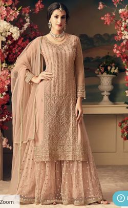 Embroidered Net Pakistani Suit