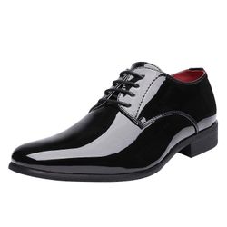 Size 9 Bruno Marc Men's Faux Patent Leather Tuxedo Dress Shoes Classic