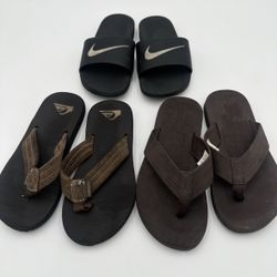 Flip Flop Lot Boy Size 3Y Nike, Old Navy, Quick Silver 3 Flip Flops