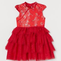 Brocade Dress With Tule Skirt Size 4/5T