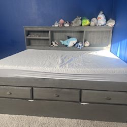 Beckford Solid Wood Full Size Captain Bed With Drawers And Trundle