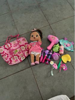 baby doll with diaper bag