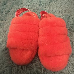 pink fluffy ugg slippers