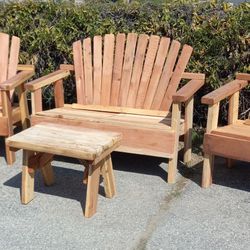 Redwood 4pc Oversized Furniture 4 Ft Loveseat 2 Ft Chair
