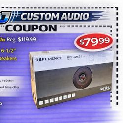 Infinity Reference Car Speaker 1-Set 6 1/2" 2-Way Coaxial Speaker System 180 Watts REF-6532IX 🚨 Payment Options Available 🚨 No Credit Needed 🚨 