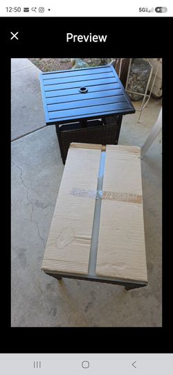 Patio table and umbrella table