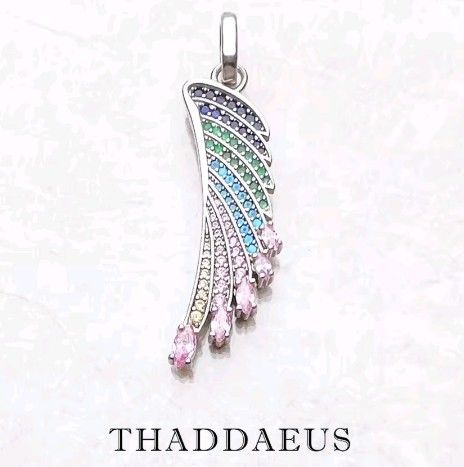 925 Sterling Silver Colorful Hummingbird Wing Pendant Necklace With Zircon