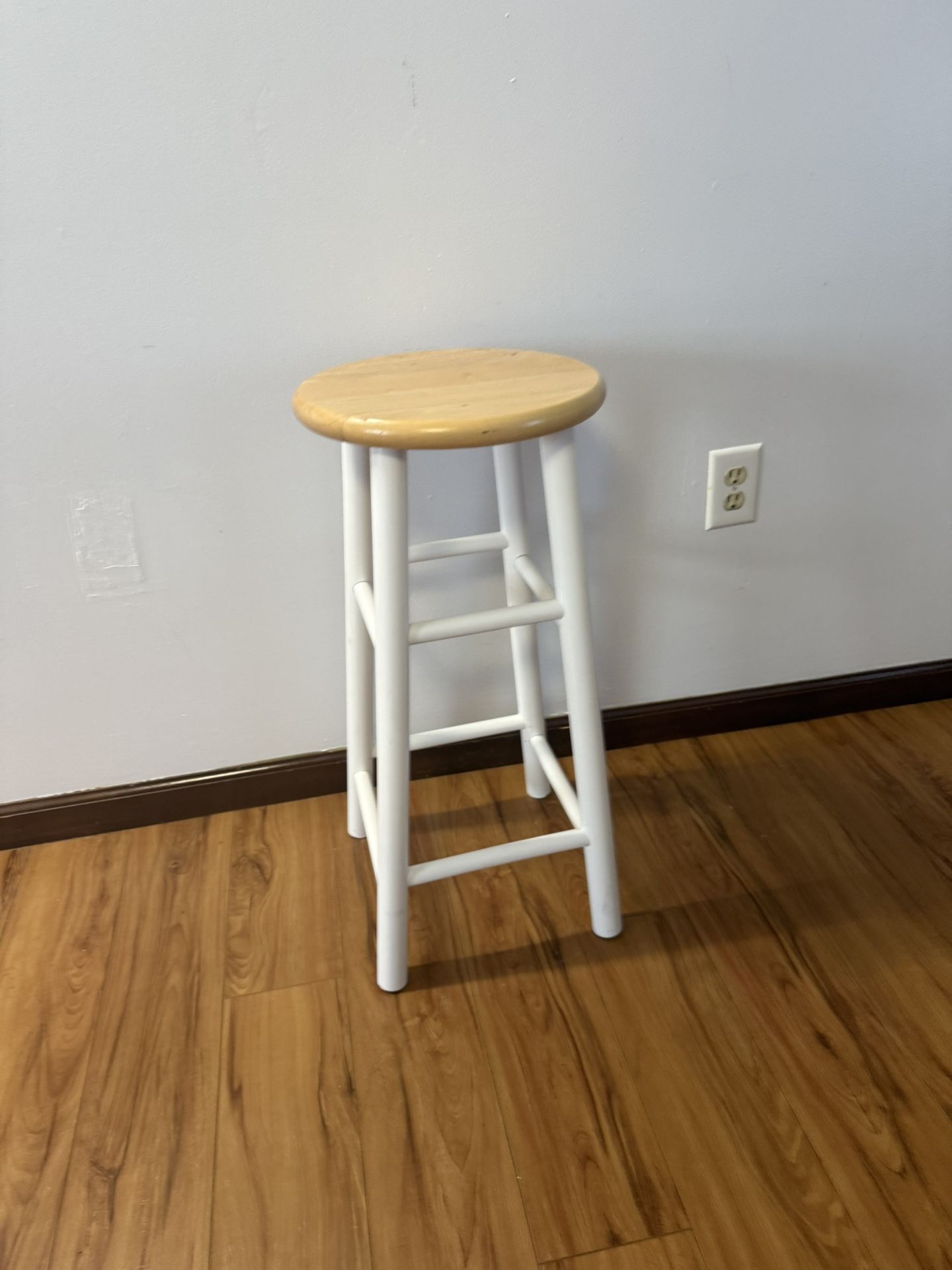 WINSOME WOOD Huxton 24 in. Natural and White Counter Stool