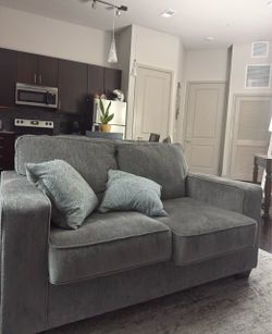 Gray Fabric Sofa and loveseat
