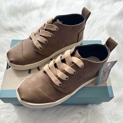 NIB TOMS Kids Youth “BOTAS CUPSOLE” Toffee Shoes Sneakers-Size 13 & 3 Available 