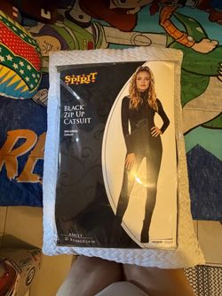 Spirit Black Zip Up Catsuit Adult XL