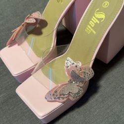 Pink heel wedges 