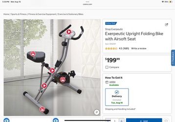 Exerpeutic Folding Magnetic Upright Exercise Bike