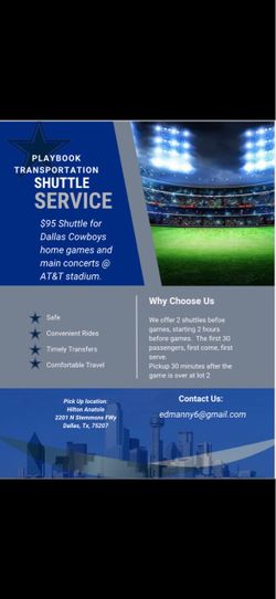 SHUTTLE BUS TO DALLAS COWBOYS HOMEGAMES